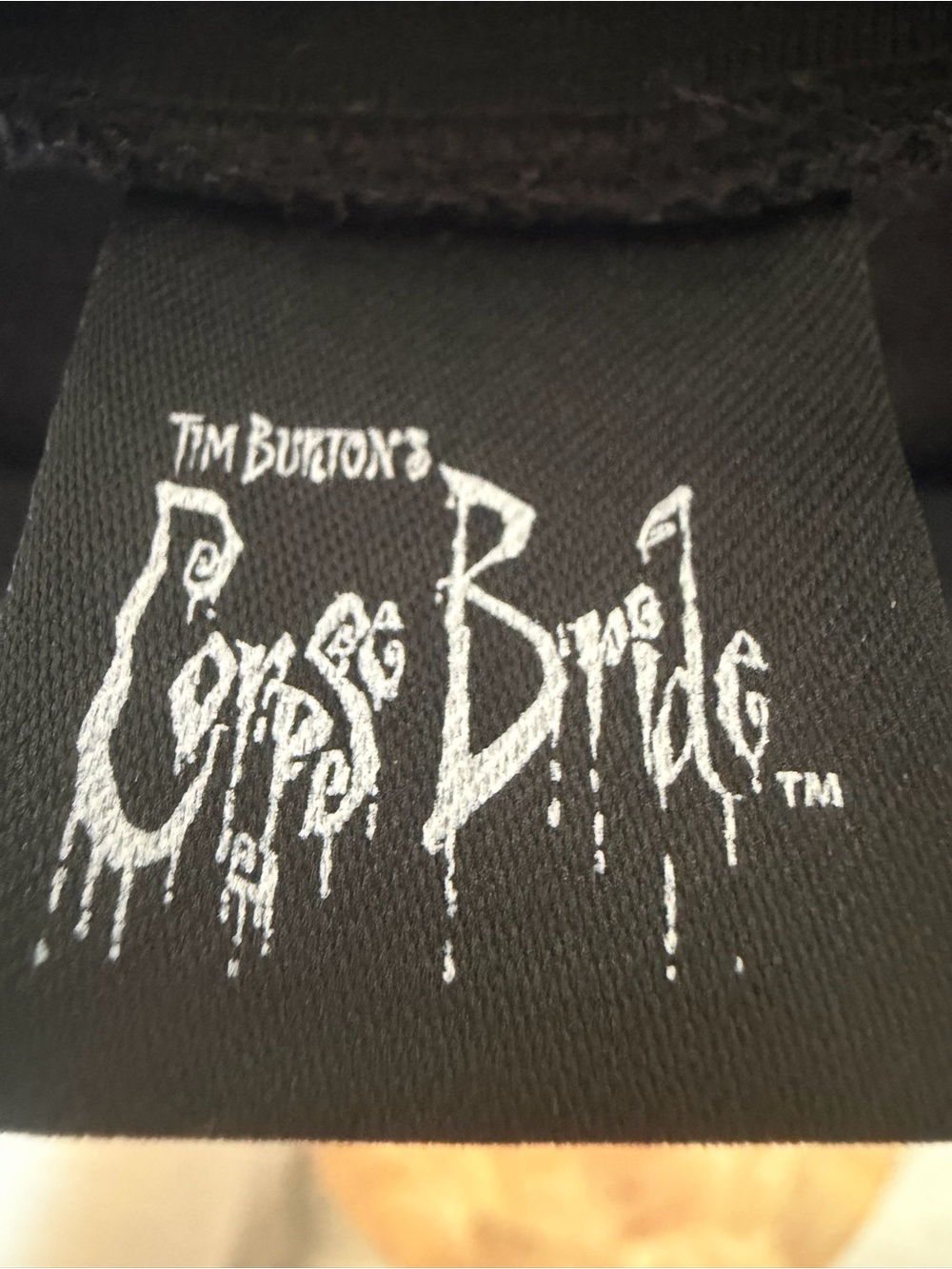 ROMWE Black Tee with White Dripping Corpse Bride Logo